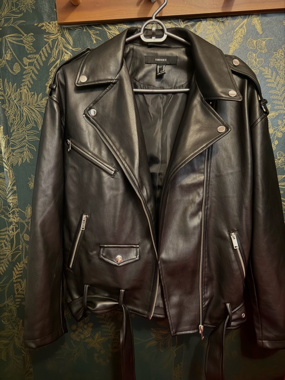 Forever 21 Black Faux Leather Moto Jacket